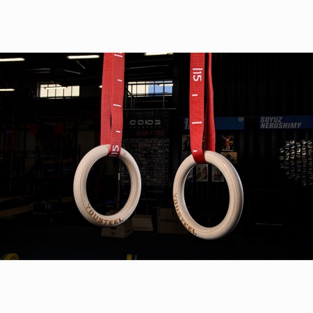 Купить Кольца гимнастические 32 мм красные стропы в Чите 