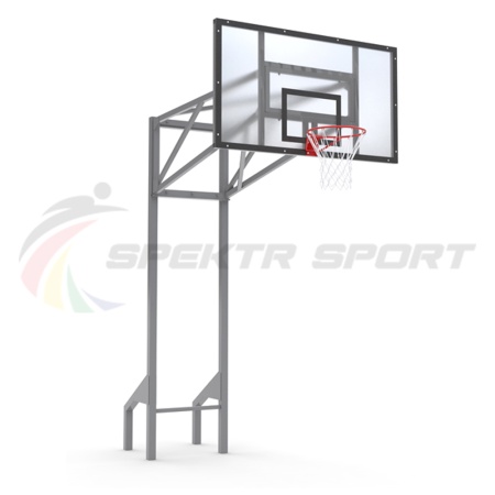 Купить Стойка баскетбольная уличная усиленная со щитом из оргстекла, кольцом и сеткой SP D 413 в Чите 