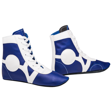 Купить Обувь для самбо SM-0102, кожа, синий Rusco в Чите 