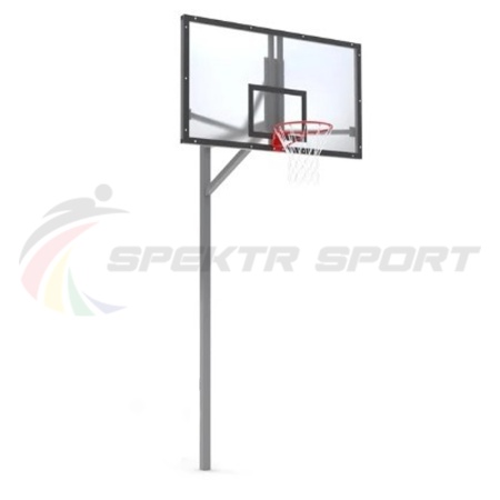 Купить Стойка баскетбольная уличная упрощенная со щитом из оргстекла, кольцом и сеткой SP D 412 в Чите 
