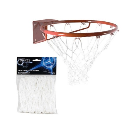 Купить Сетка баскетбольная Torres, нить 4 мм, белая в Чите 