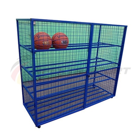 Купить Стеллаж для хранения мячей и инвентаря передвижной металлический (сетка) Цельносварной в Чите 