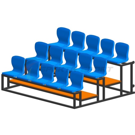 Купить Трибуна мобильная 3 ряда сиденья пластиковые на 15 мест в Чите 